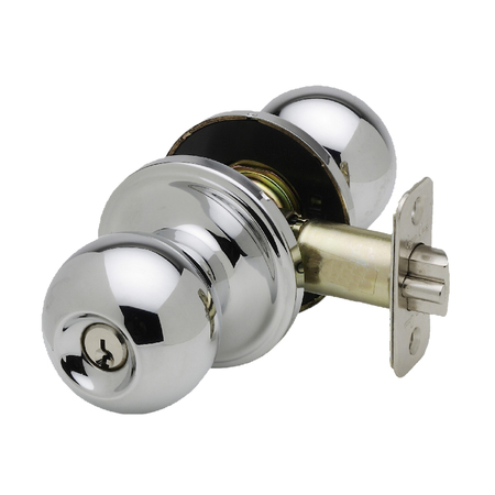 COPPER CREEK Ball Knob Keyed Entry Function, Polished Stainless BK2040PS